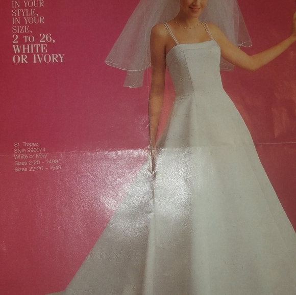 David's bridal wedding dress st tropez size 12 with hooks for train vintage y2k - Picture 4 of 5